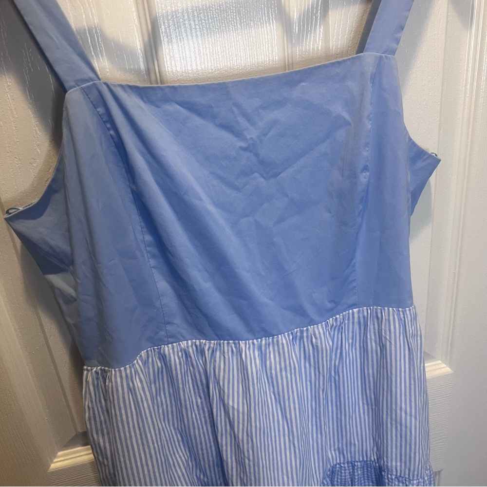 English Factory Light Blue Tiered Gingham Midi Dress - Picture 6 of 10